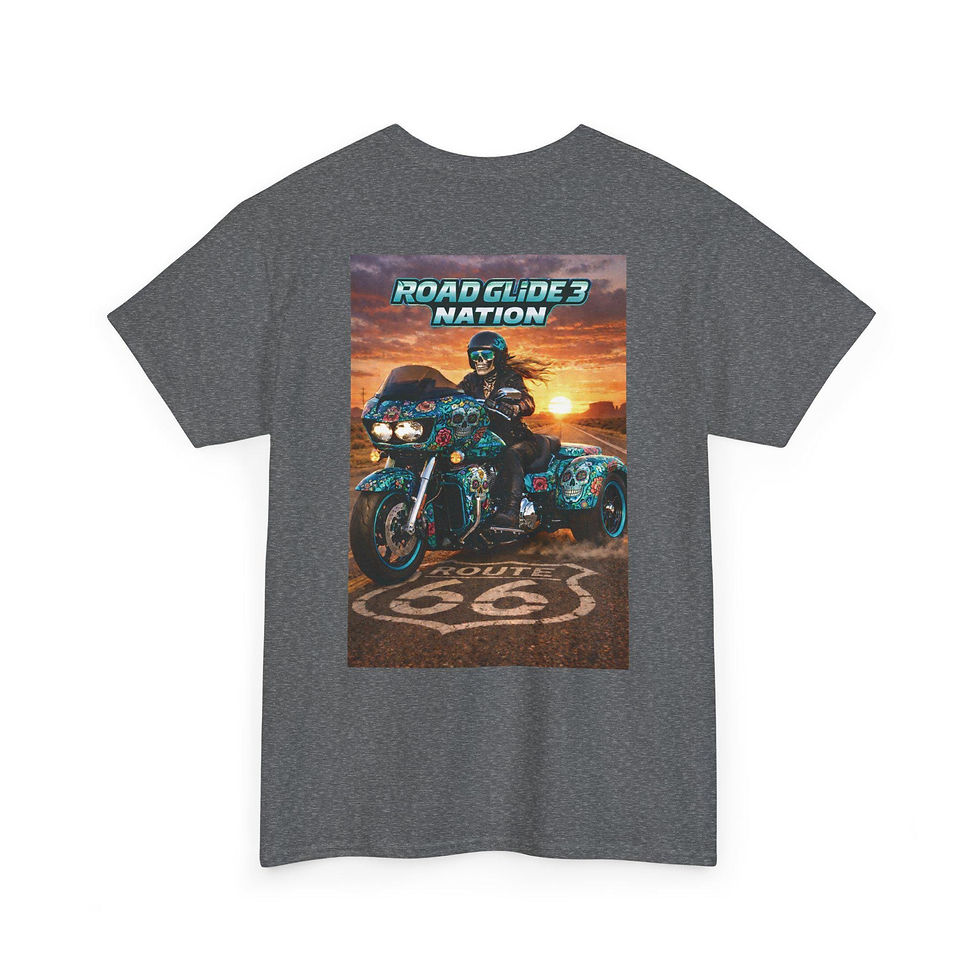 Thumbnail: Road Glide 3 Nation Motorcycle Tee | Route 66 Sunset Biker Shirt