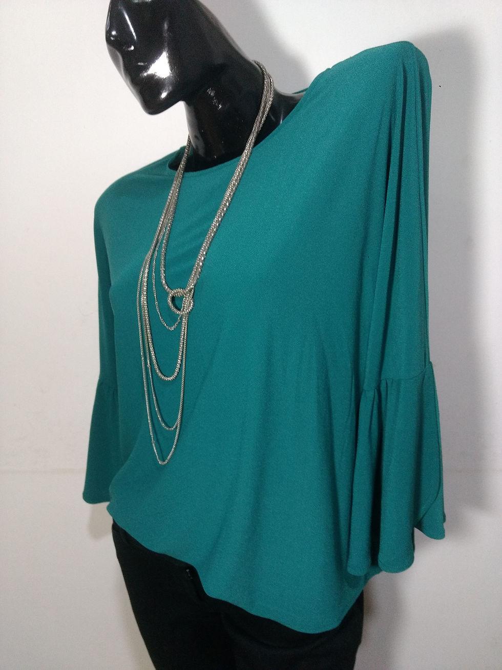 Miniatura: Blusa, talla L, verde esmeralda.