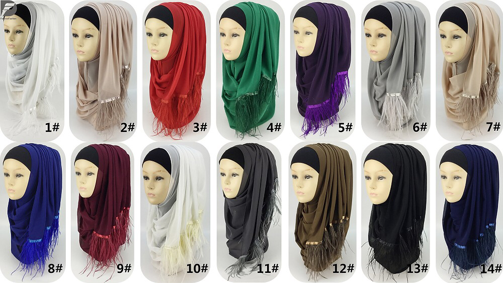 Thumbnail: Maryam's Essential Stunning Feather Chiffon Hijab/Shawl