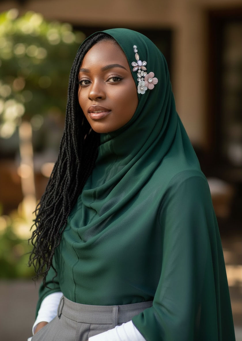 Thumbnail: Maryam's Essential Luxury Diamanté Chiffon Hijab/Shawl