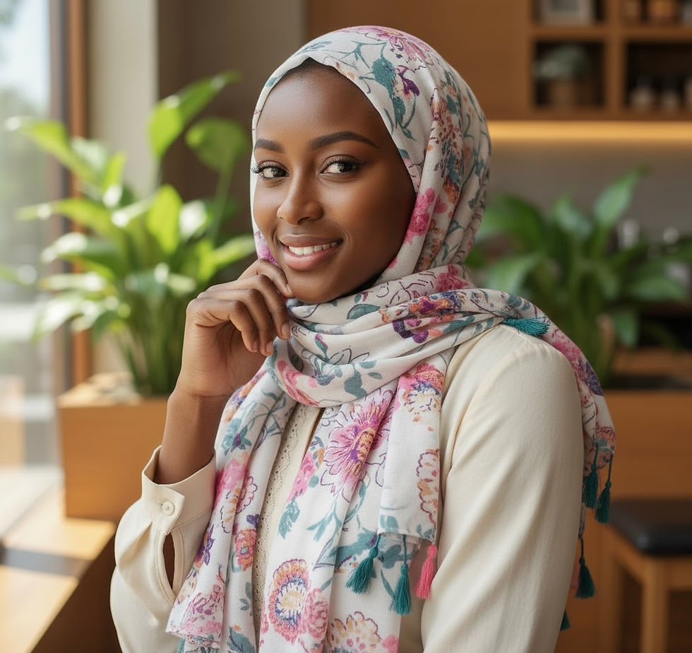 Maryam's Essential Printed Cotton Viscose Tassels Hijab