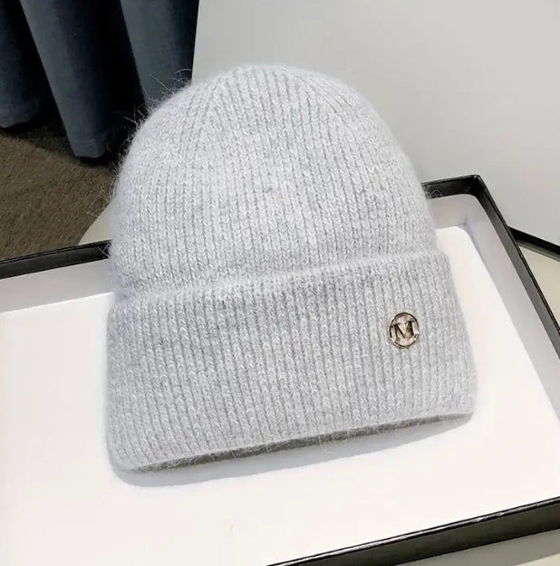 Thumbnail: Maryam's Essential Trendy Metal M Knitted Hat