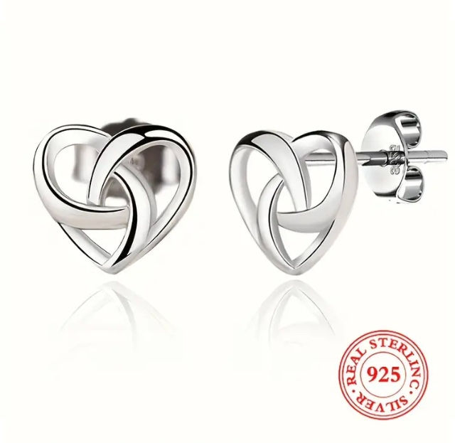 Thumbnail: Maryam’s Essential 925 Sterling Silver Heart Shaped Stud Earrings