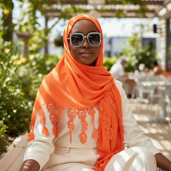 Thumbnail: Maryam's Essential Floral Pattern Chiffon Hijab/Scarf