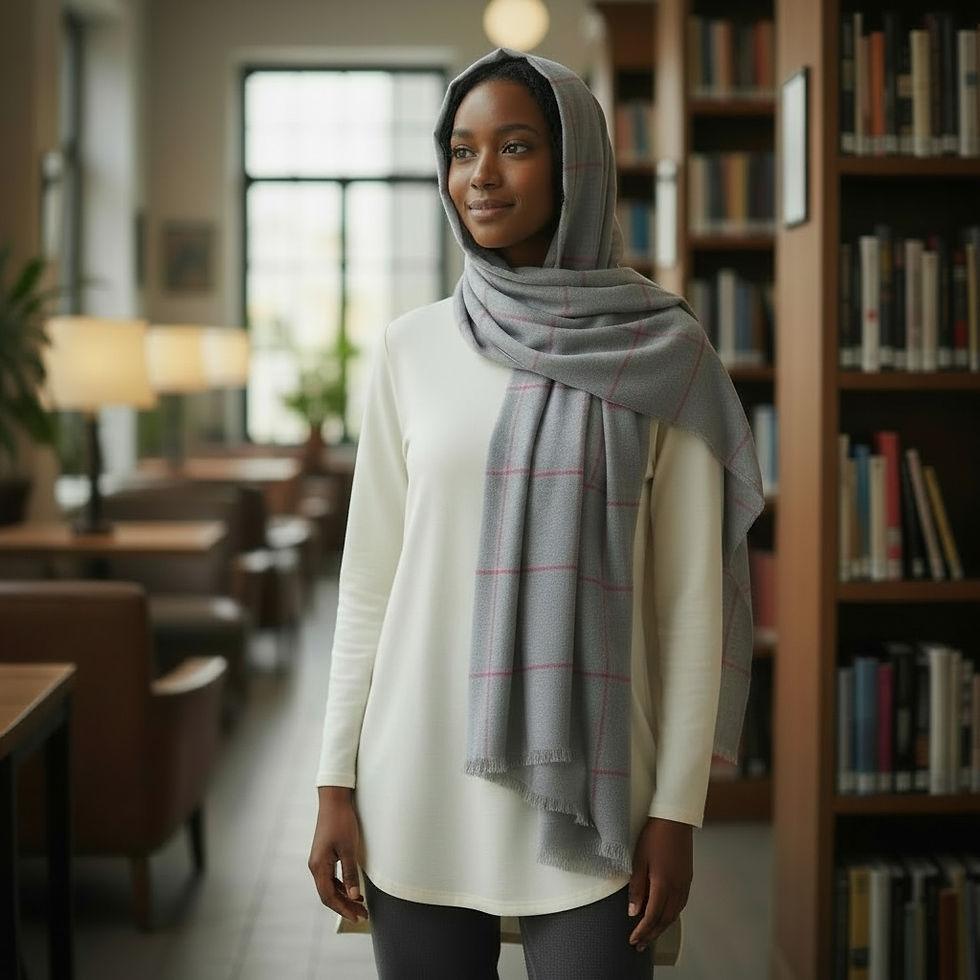 Thumbnail: Maryam's Essential Premium Plain Checked Cotton Hijab
