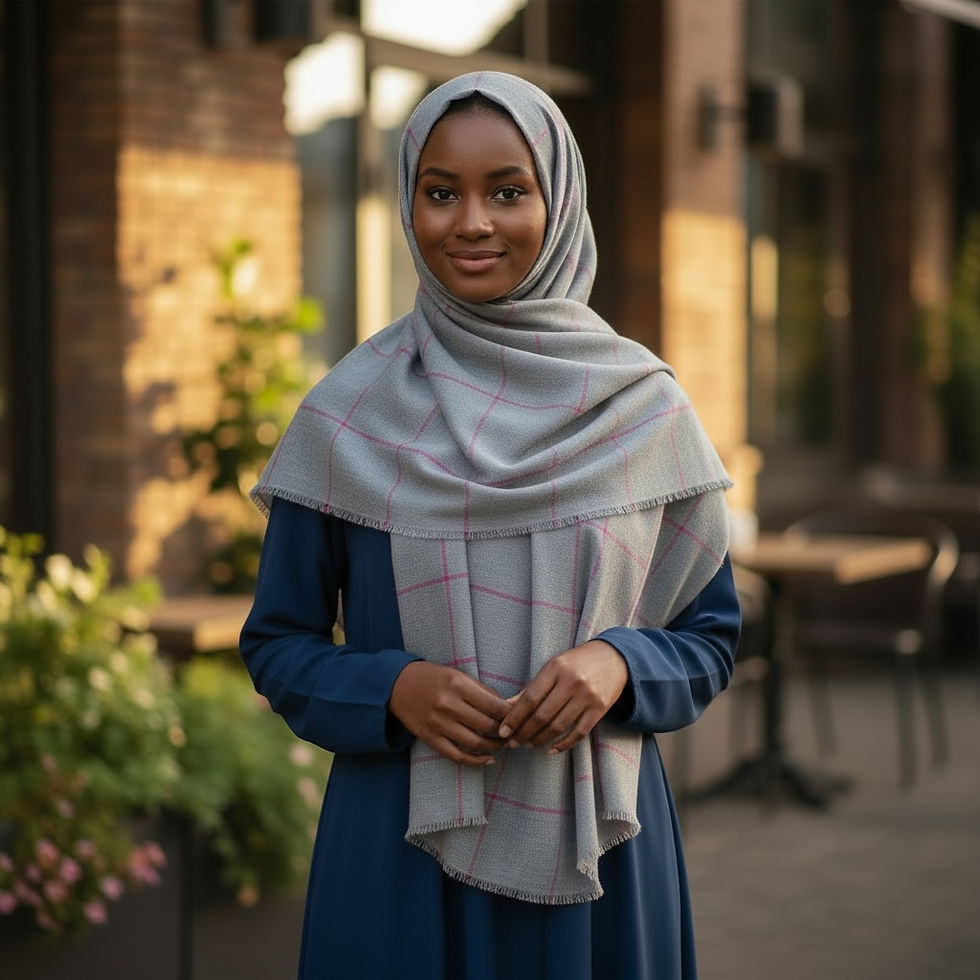 Thumbnail: Maryam's Essential Premium Plain Checked Cotton Hijab