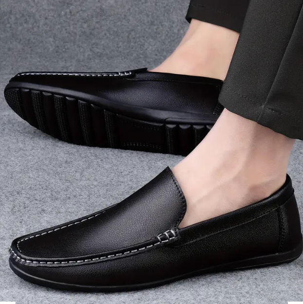 Thumbnail: Maryam’s Essential Luxury Men Faux Leather with Rubber Sole Slip-on Loafers Shoe