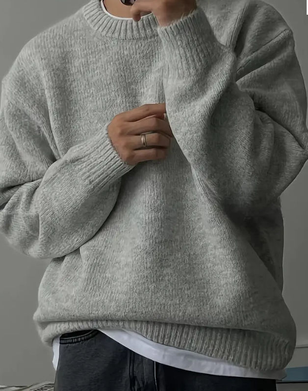 Thumbnail: Maryam’s Essential Men Casual Knitted Pullover Crew Neck Long Sleeves Sweater
