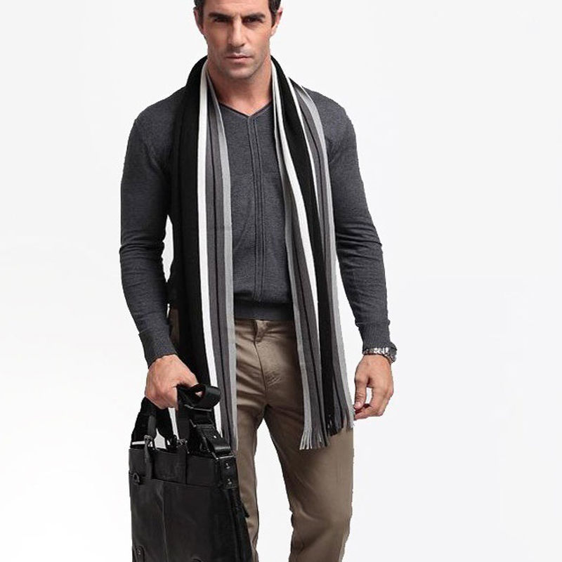Thumbnail: Maryam's Diamond Style Men Luxury Tassel Cashmere Scarf