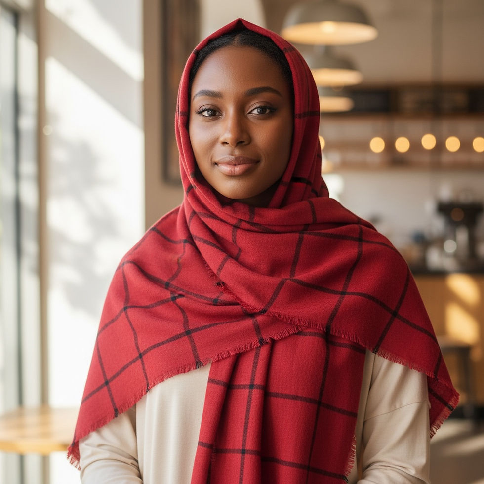 Thumbnail: Maryam's Essential Premium Plain Checked Cotton Hijab
