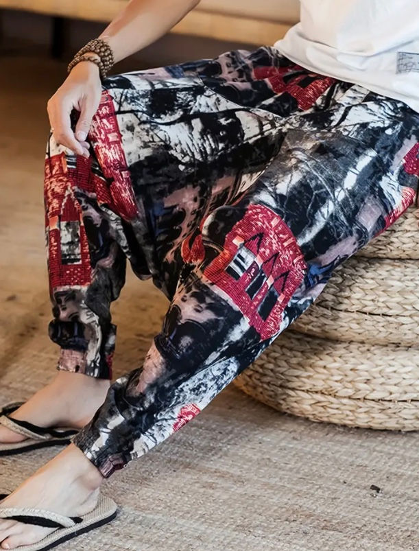 Thumbnail: Maryam’s Essential Men’s Ethnic Vintage  Print Harem Baggy Trouser