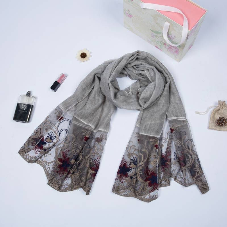 Thumbnail: Maryam's Essential Premium Plain Cotton Lace Edge Hijab