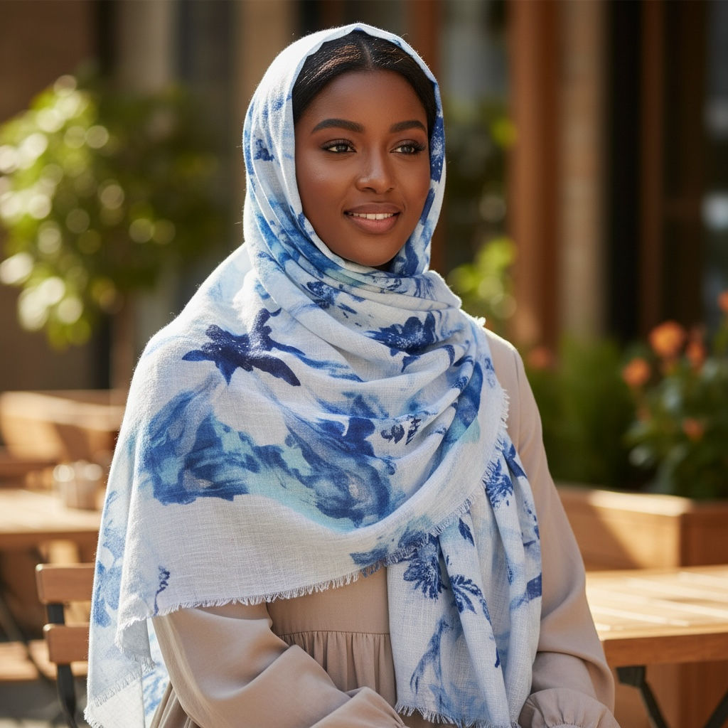Maryam's Essential Premium Printed Cotton Viscose Hijab/Shawl