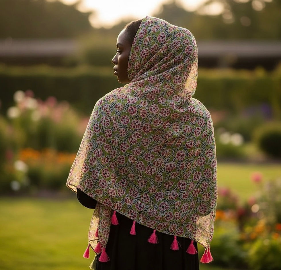 Thumbnail: Maryam's Essential Printed Cotton Viscose Tassels Hijab