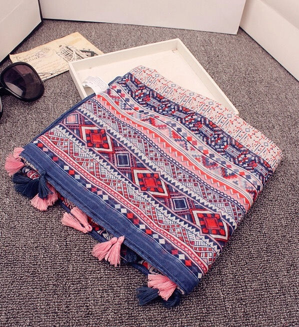 Thumbnail: Maryam's Diamond Style Latest Viscose Bohemian Hijab/Shawl