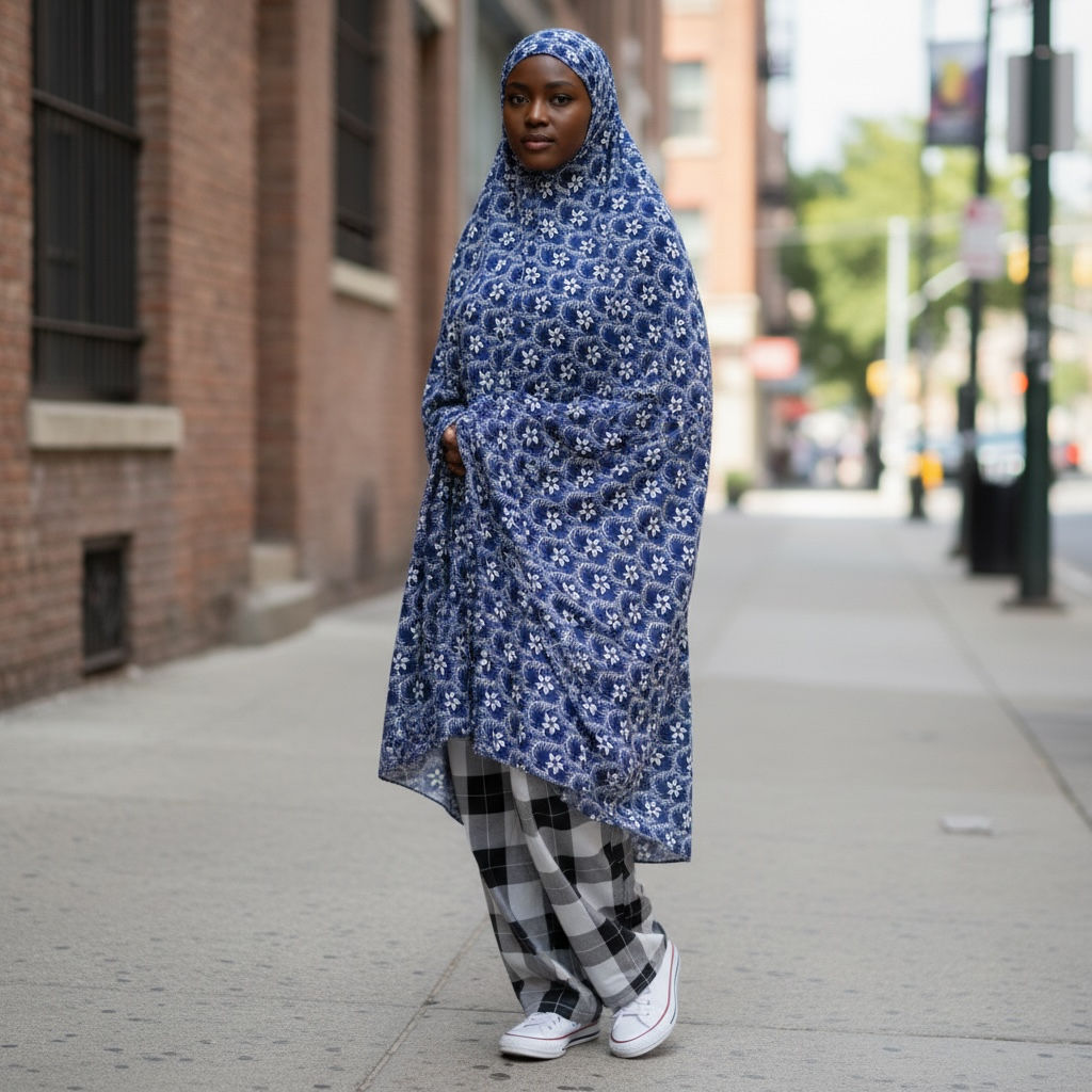 Maryam's Essential Lightweight Long Printed Khimar Hijab