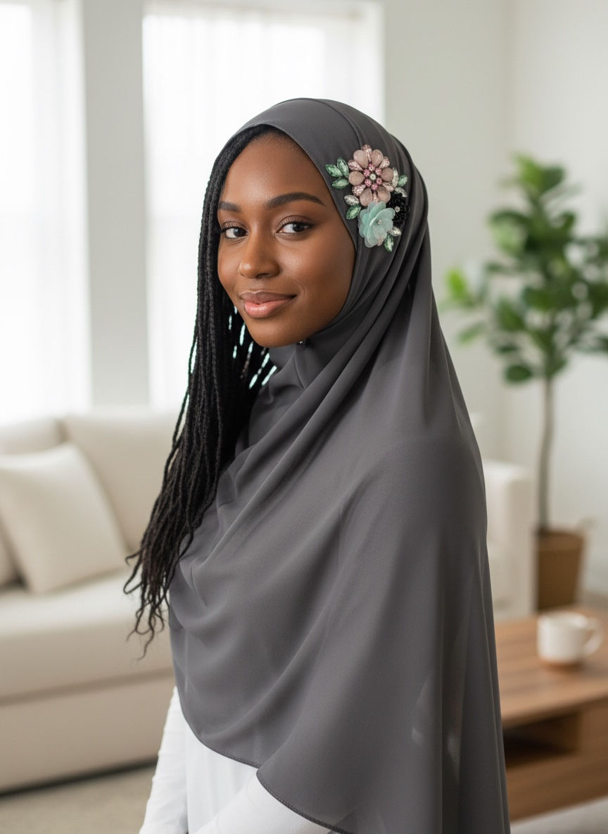 Thumbnail: Maryam's Essential Luxury Diamanté Chiffon Hijab/Shawl