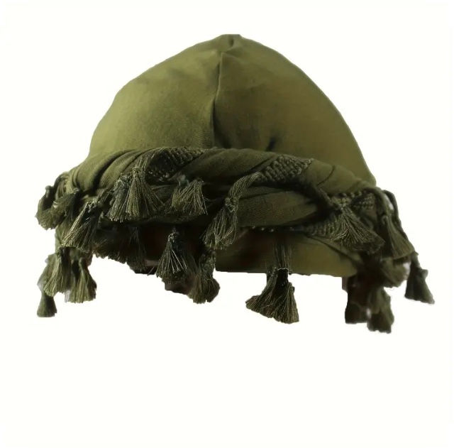 Thumbnail: Maryam’s Essential Men’s Fringe Hem Turban Wrap Beanie with Silk Satin Linen