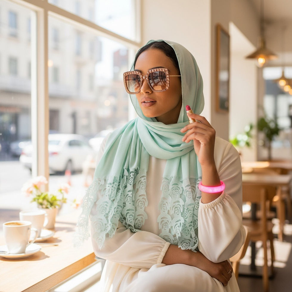 Thumbnail: Maryam's Essential Floral Pattern Chiffon Hijab/Scarf