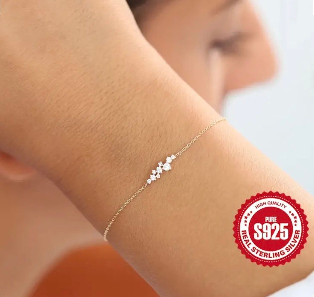 Maryam’s Essential Exquisite Sterling Silver Hypoallergenic inlay Cubic Bracelet