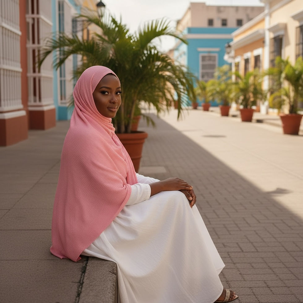 Thumbnail: Maryam's Essential Premium Cotton Viscose Pleated Crinkle with Pom Pom Hijab