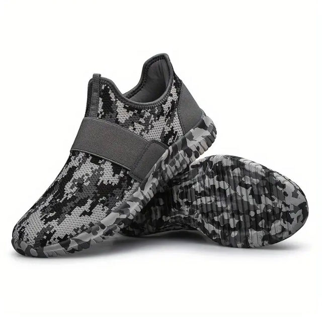 Thumbnail: Maryam’s Essential Men’s Lightweight Camo Mesh Velcro Casual Sneakers Shoes