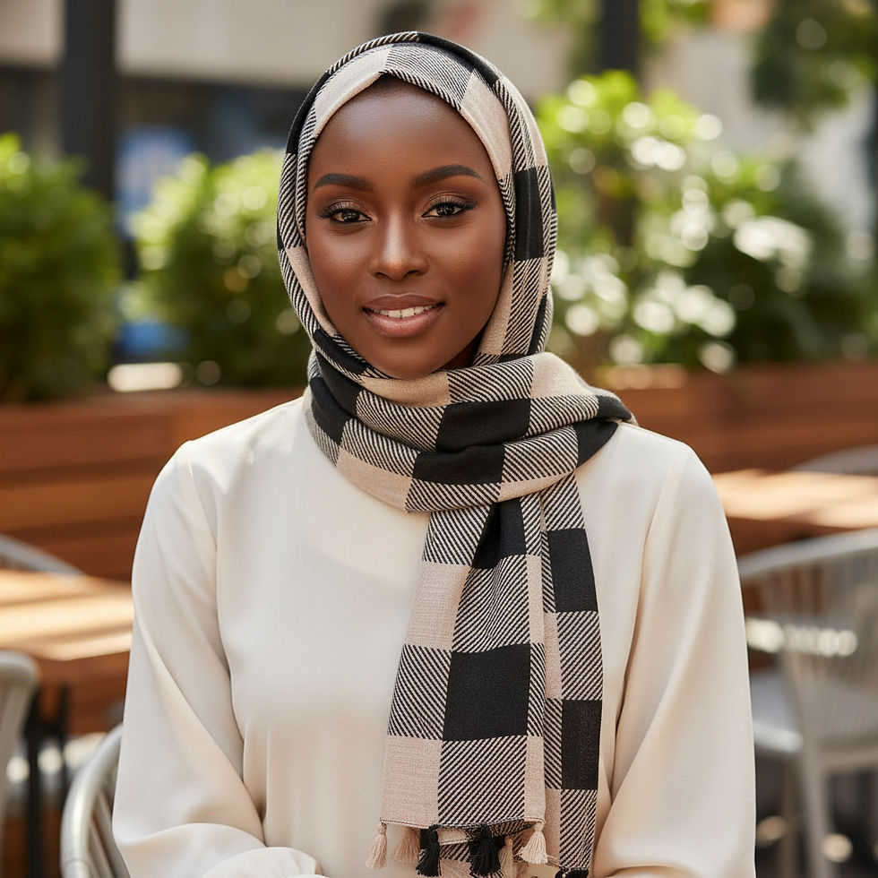 Thumbnail: Maryam's Essential Premium Plaid Cotton Tassel Hijabs