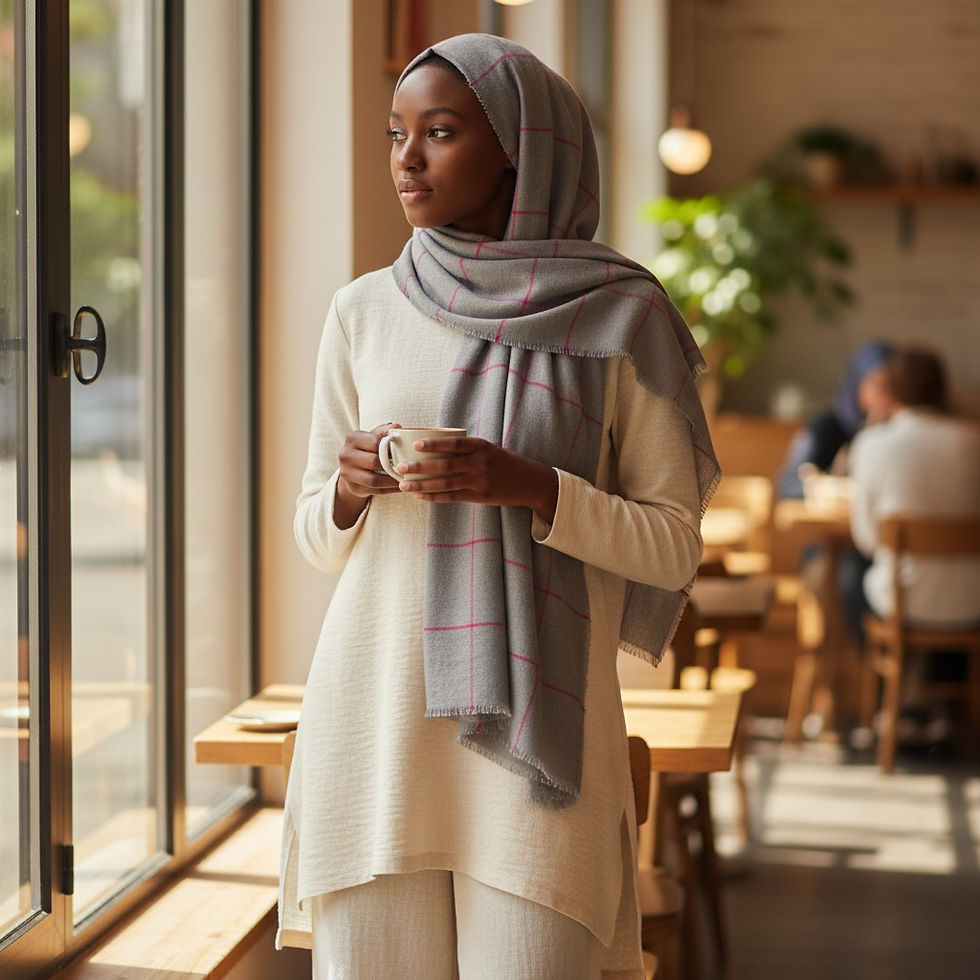 Thumbnail: Maryam's Essential Premium Plain Checked Cotton Hijab