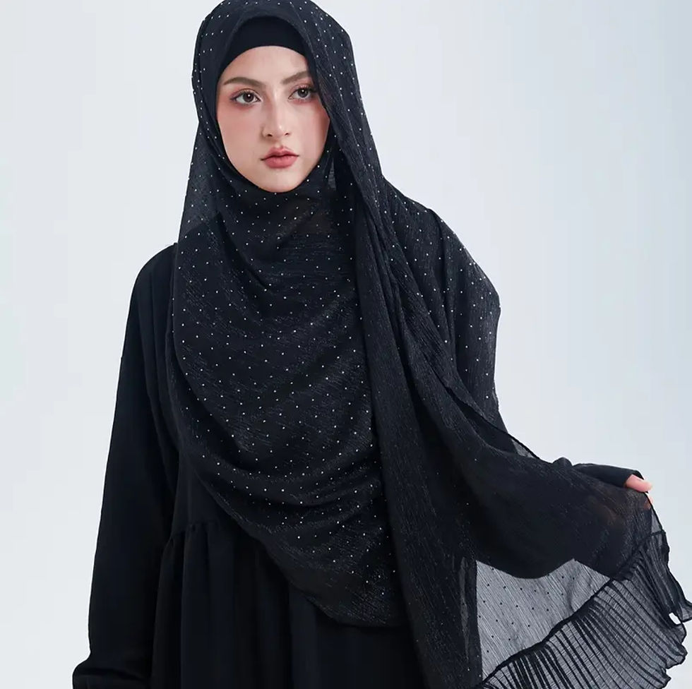 Thumbnail: Maryam’s Essential Luxury Diamanté Frayed Edge Polyester Hijab