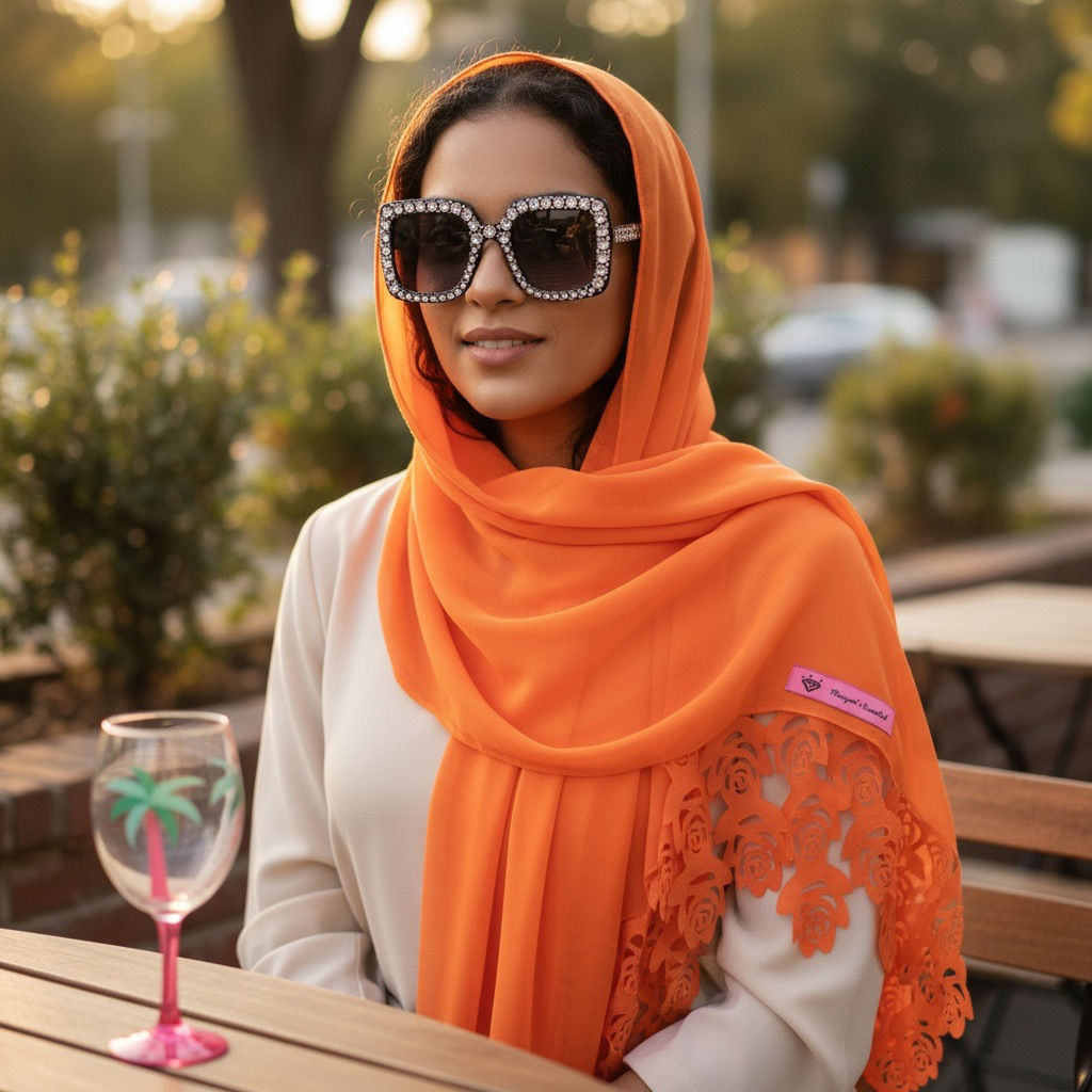 Maryam's Essential Floral Pattern Chiffon Hijab/Scarf