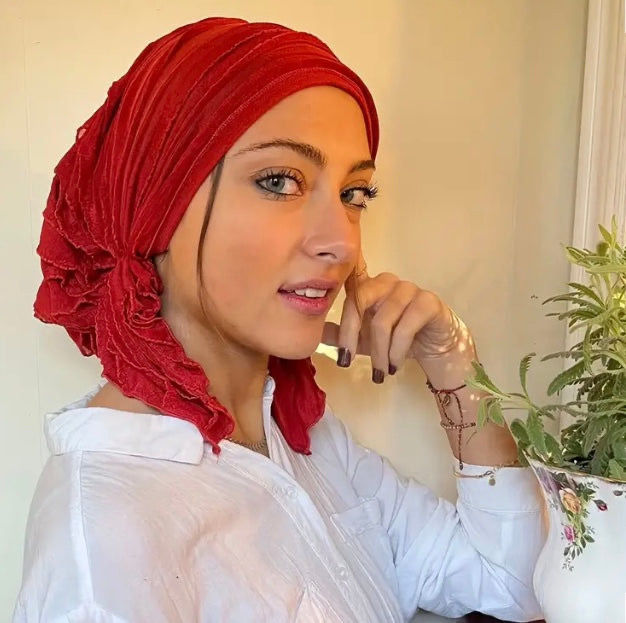 Thumbnail: Maryam’s Essential Raffle Lace Pleated Pre - Tied Head Scarves/Hijabs