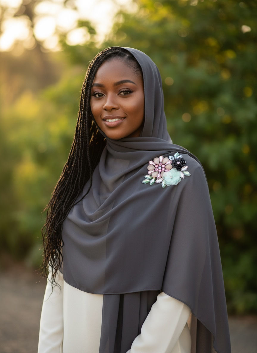 Thumbnail: Maryam's Essential Luxury Diamanté Chiffon Hijab/Shawl