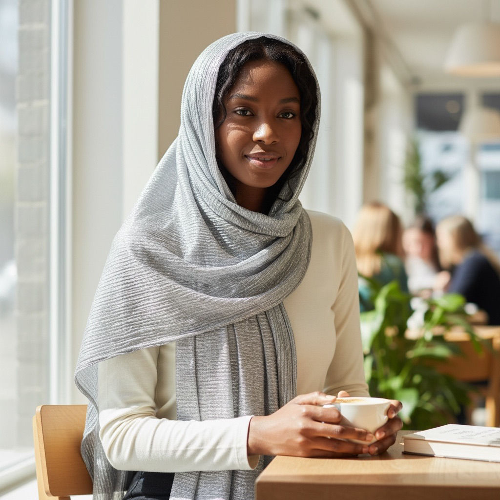 Maryam's Essential Luxury Shimmer Polyester Crinkle Hijab