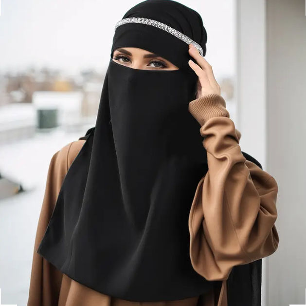 Thumbnail: Maryam’s Essential Elegant Diamanté Accent Sheer Veil Niqab