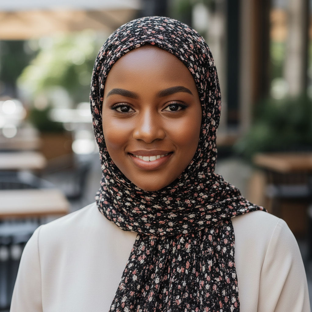 Maryam’s Essential Premium Printed Pleated Chiffon Hijab