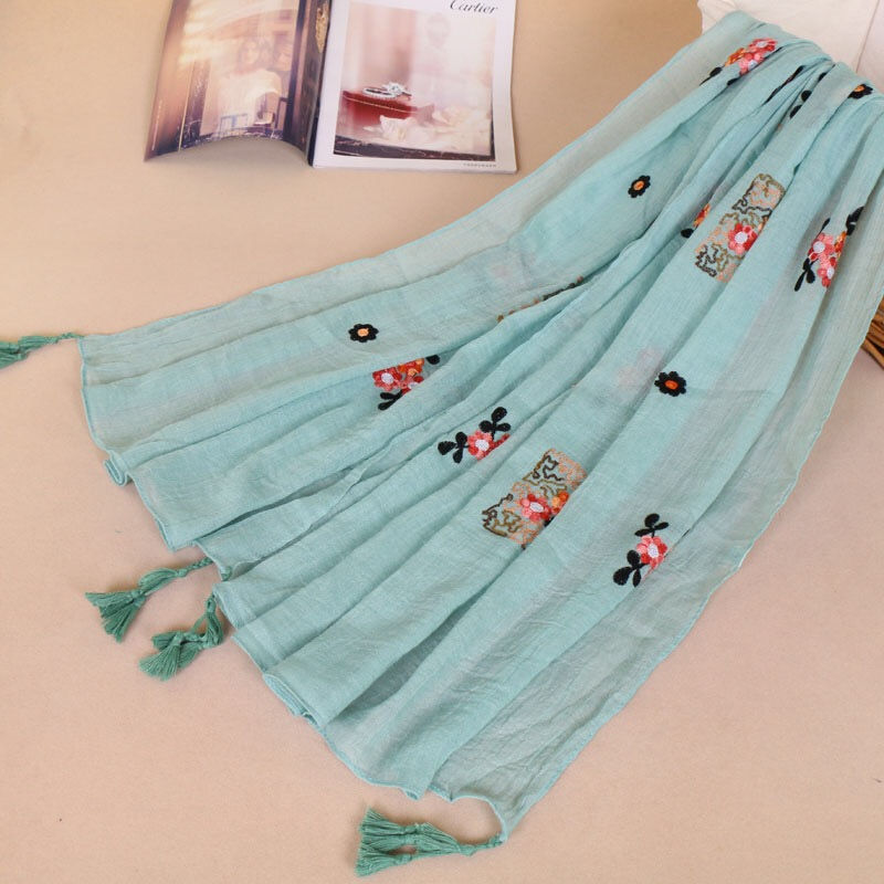 Thumbnail: Maryam's Essential Premium Gradual Colour Tassels Soft Cotton Hijab