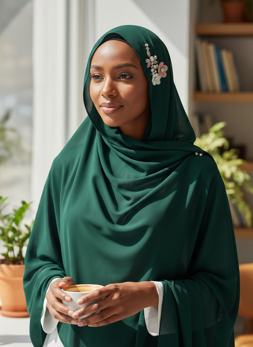 Thumbnail: Maryam's Essential Luxury Diamanté Chiffon Hijab/Shawl