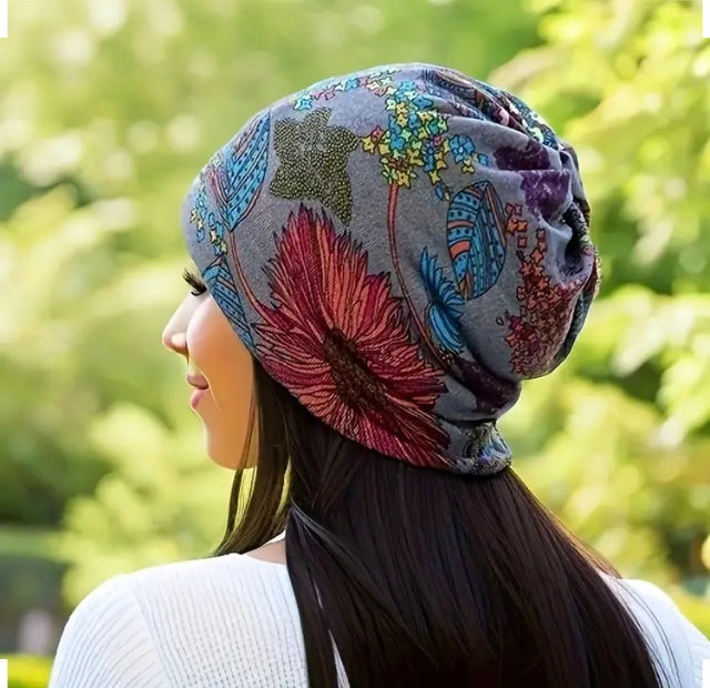 Thumbnail: Maryam’s Essential Vintage Flower Knit Headband Neck Multifunction Gaiter Scarf 