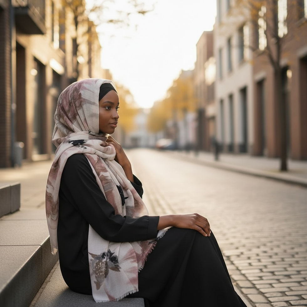 Thumbnail: Maryam's Essential Premium Printed Cotton Viscose Hijab/Shawl