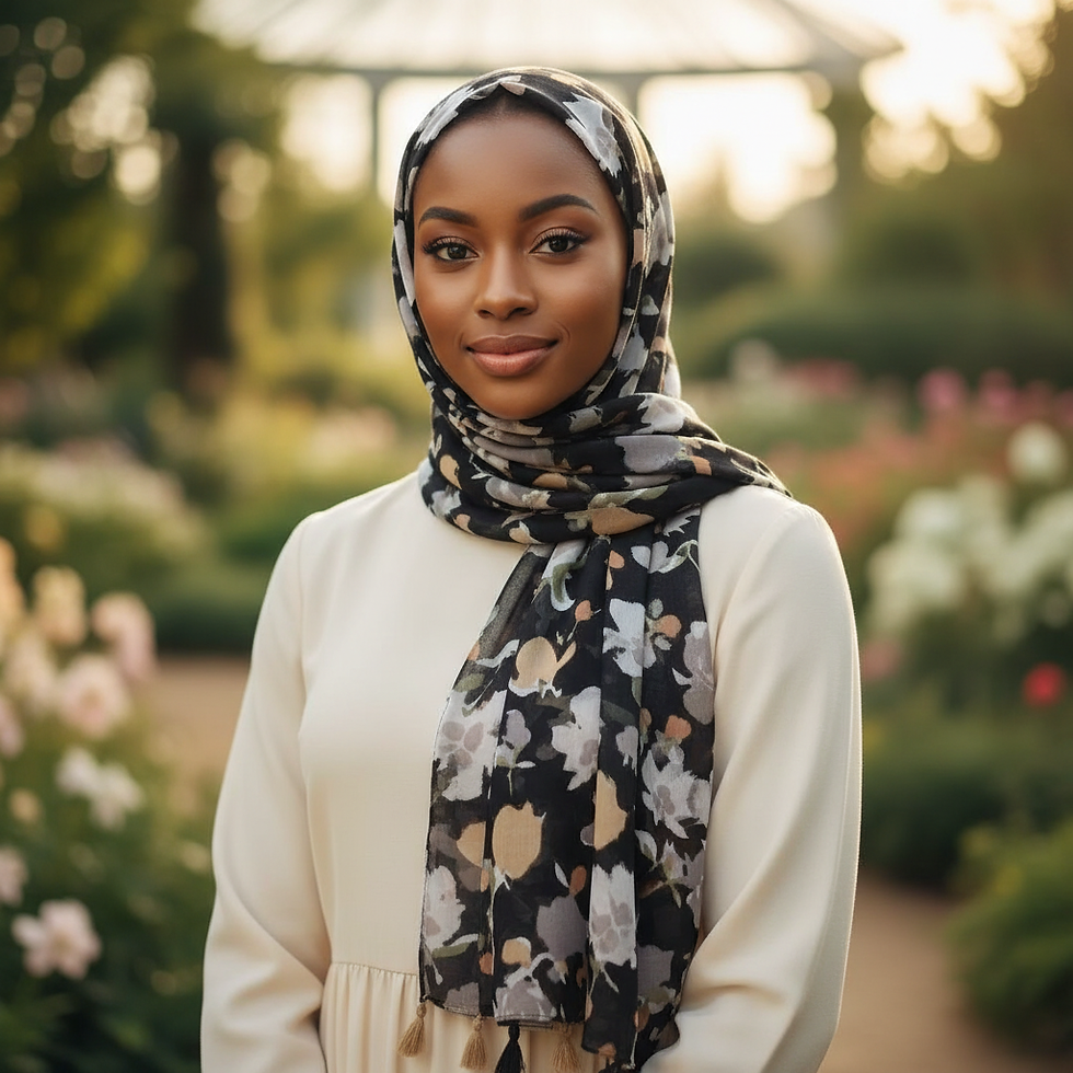 Maryam's Essential Printed Cotton Viscose Tassels Hijab