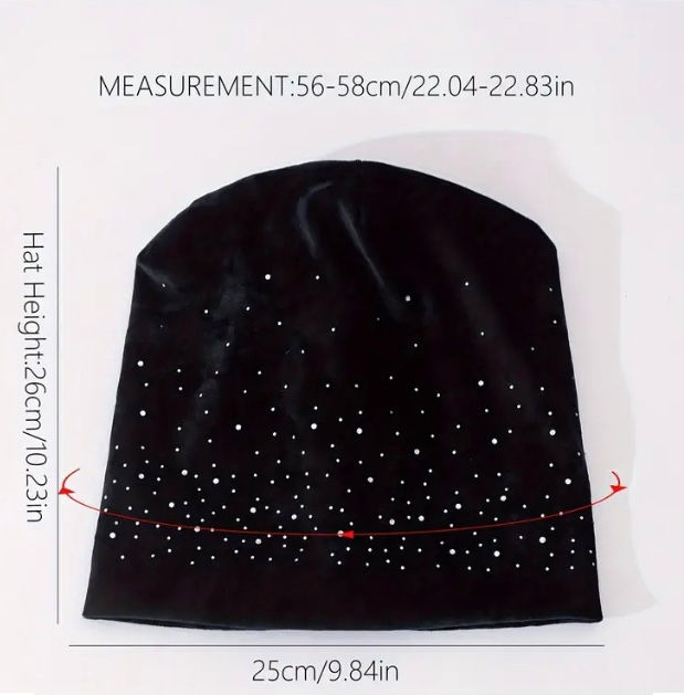Thumbnail: Maryam’s Essential Velvet Diamanté Stretchy Cute Hat