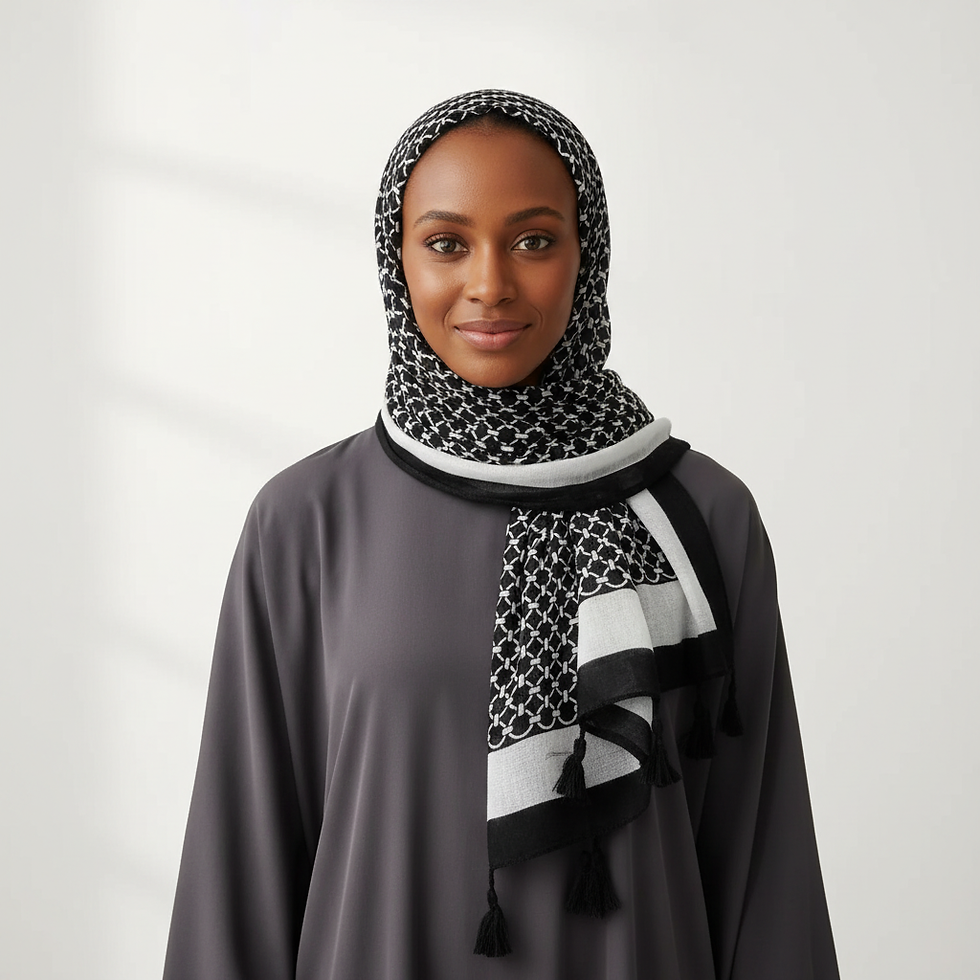 Thumbnail: Maryam's Essential Printed Cotton Viscose Tassels Hijab