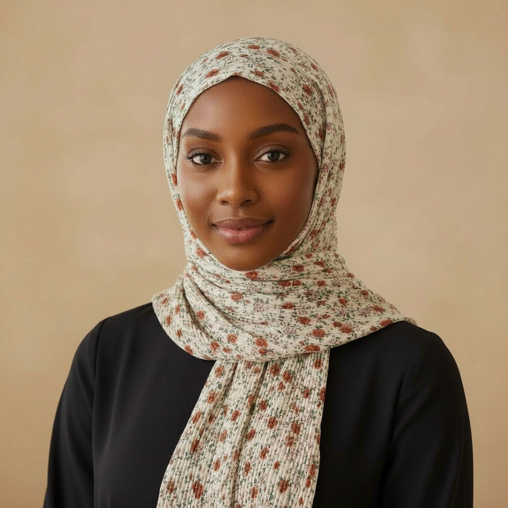 Maryam’s Essential Premium Printed Pleated Chiffon Hijab