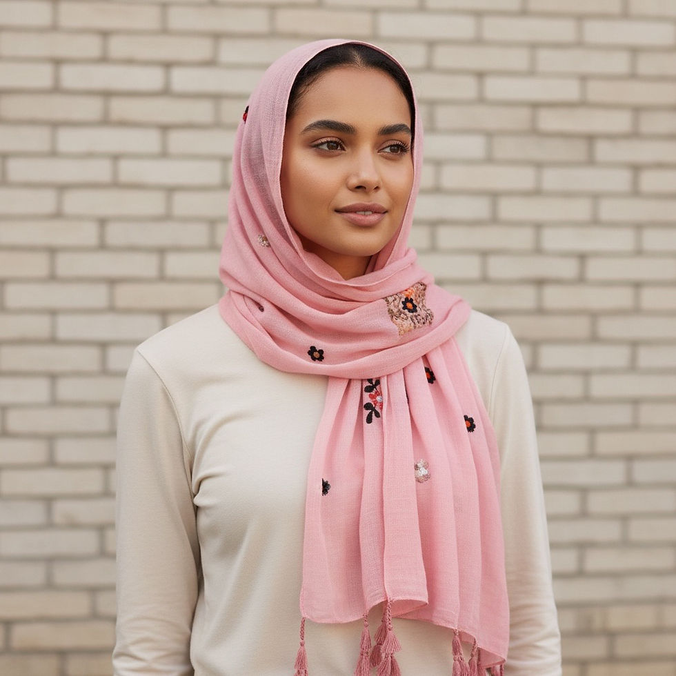 Thumbnail: Maryam's Essential Premium Gradual Colour Tassels Soft Cotton Hijab