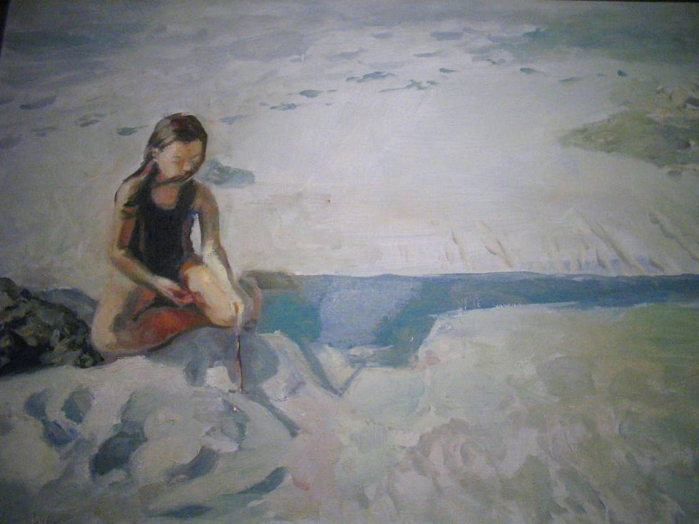 Menina Desenhando na Areia - 2004