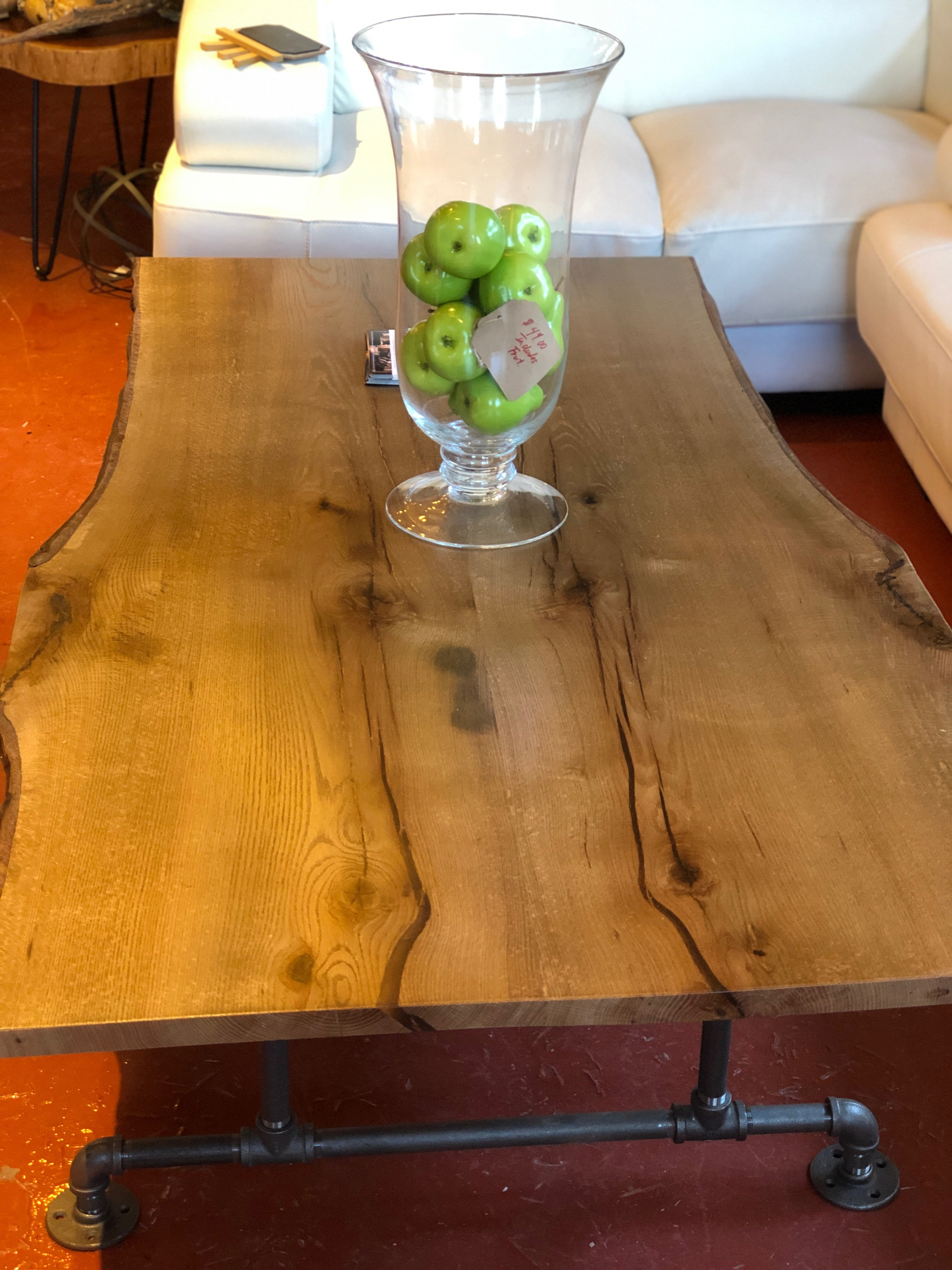 TABLE 20 - Oak Coffee Table with stell pipe legs | READY ...