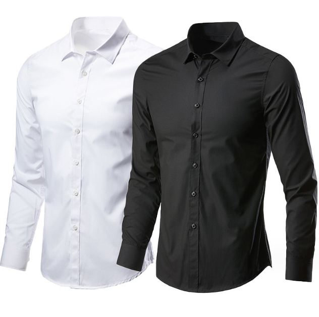 Camisa de Vestir Blanca de Manga Larga