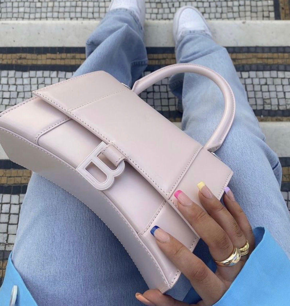 Balenciaga - Hourglass Small Top Handle - White