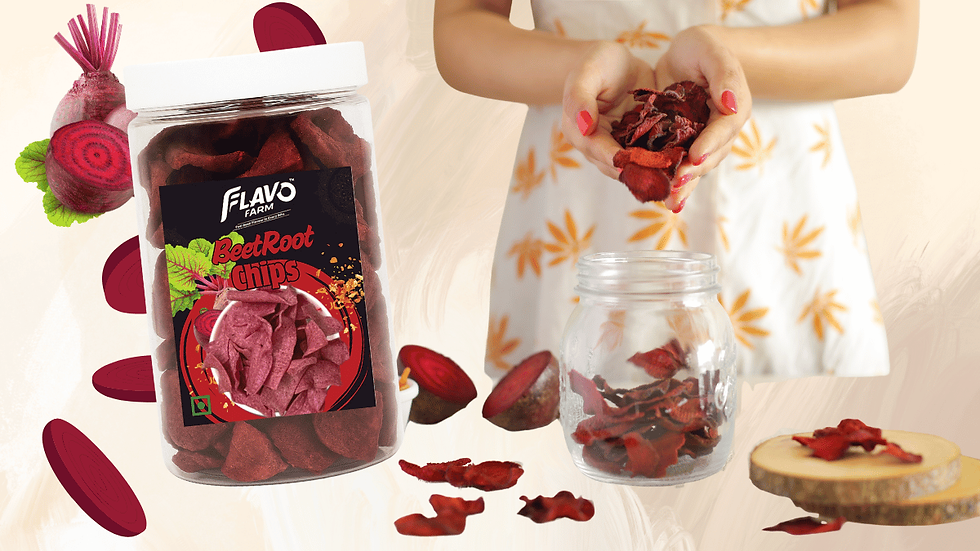 Flavo Farm beetroot chips vs regular chips