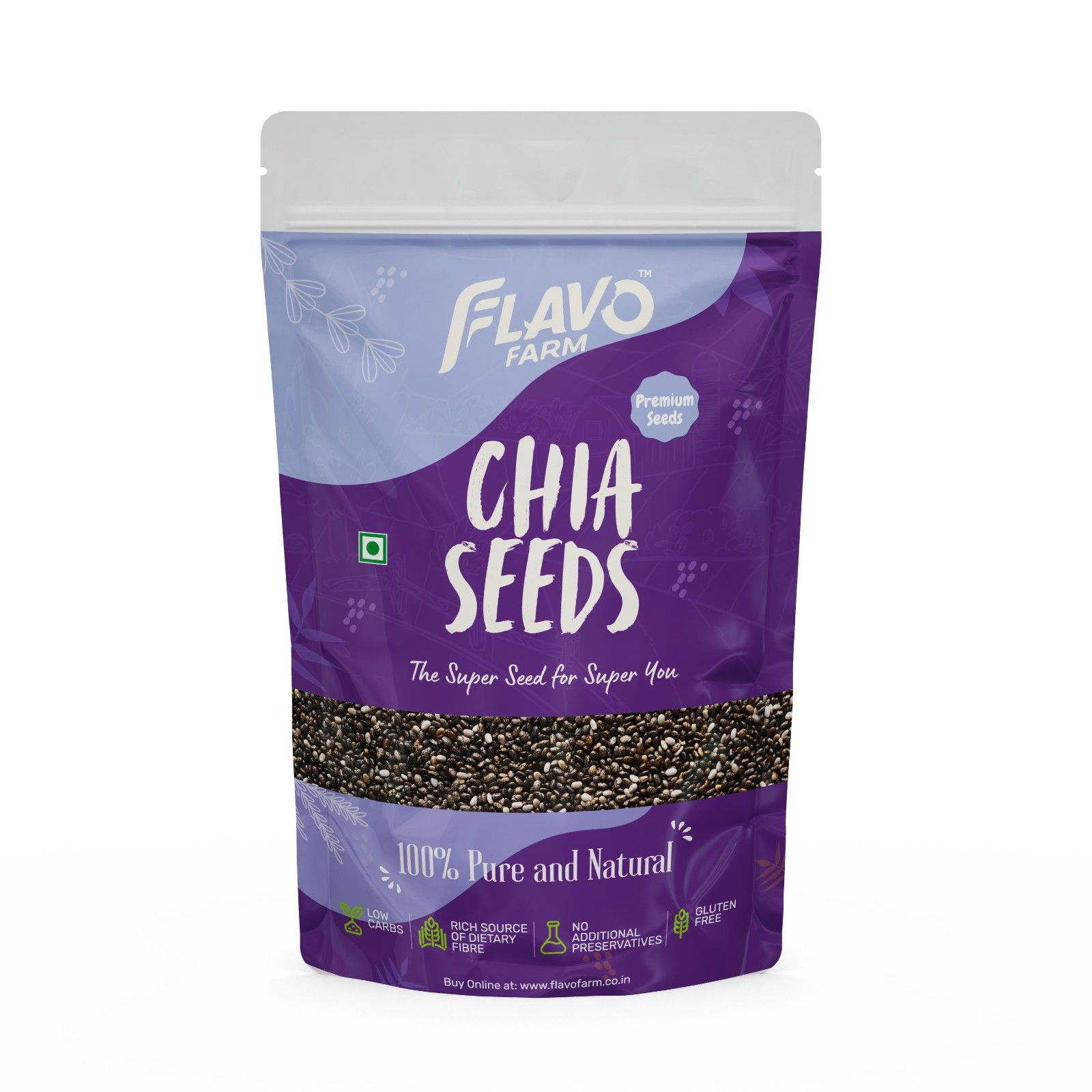 Flavo Farm Chia Seeds 100g – High fiber superfood rich in omega-3